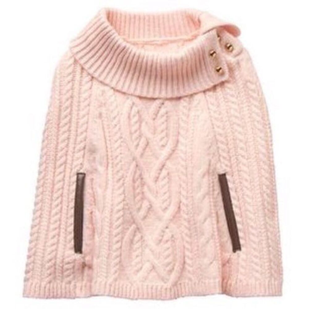 NWT Janie and Jack pink cable knit ponch